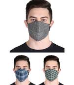 3-Ply Multicolor Checkered Woolen Fabric Fashion Winter Mask 3