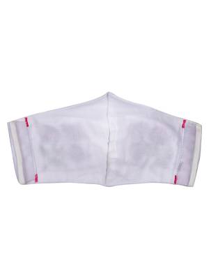 3-Ply White & Pink Cotton Floral Embroidered Fabric Fashion Mask 5