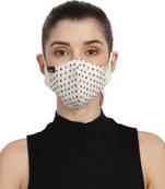 3-Ply Cream & Multi Cotton Embroidered Fabric Fashion Mask