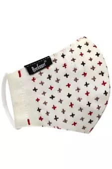 3-Ply Cream & Multi Cotton Embroidered Fabric Fashion Mask