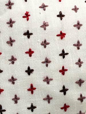 3-Ply Cream & Multi Cotton Embroidered Fabric Fashion Mask 6
