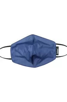 3-Ply Navy Blue & Gold Faux Silk Embellished Fabric Fashion Mask