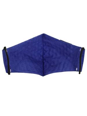 3-Ply Royel Blue & White Cotton Embroidered Fabric Fashion Mask 5