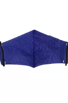 3-Ply Royel Blue & White Cotton Embroidered Fabric Fashion Mask