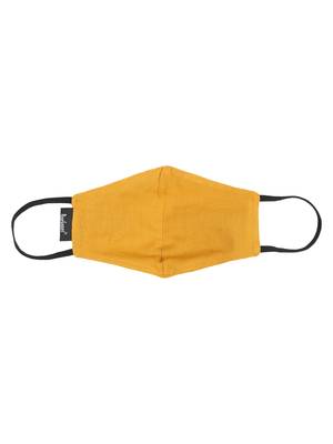 3-Ply Mustard & Black Cotton Embroidered Fabric Fashion Mask 5