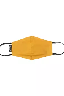 3-Ply Mustard & Black Cotton Embroidered Fabric Fashion Mask