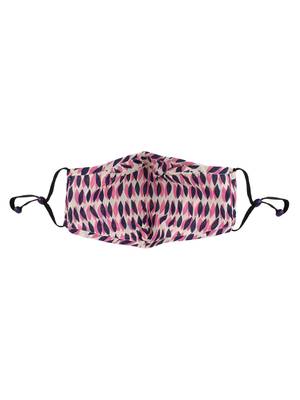 3-Ply White & Pink Cotton Fabric Fashion Mask With Mobile Sling 5