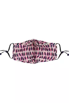 3-Ply White & Pink Cotton Fabric Fashion Mask With Mobile Sling