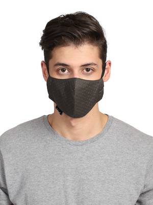 3-Ply Dark Green & Grey Cotton Printed Fabric Fashion Mask 1