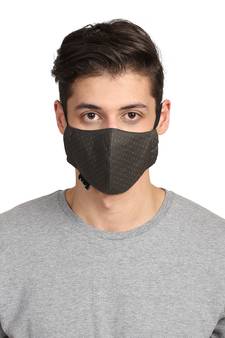 3-Ply Dark Green & Grey Cotton Printed Fabric Fashion Mask
