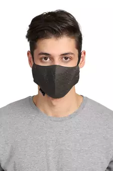 3-Ply Dark Green & Grey Cotton Printed Fabric Fashion Mask