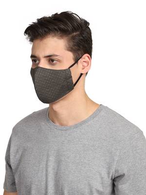 3-Ply Dark Green & Grey Cotton Printed Fabric Fashion Mask 2