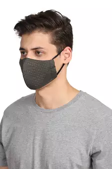 3-Ply Dark Green & Grey Cotton Printed Fabric Fashion Mask