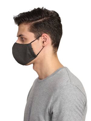 3-Ply Dark Green & Grey Cotton Printed Fabric Fashion Mask 3