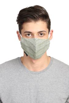3-Ply Reusable Green & White Viscose Fabric Fashion Mask