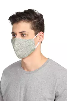 3-Ply Reusable Green & White Viscose Fabric Fashion Mask