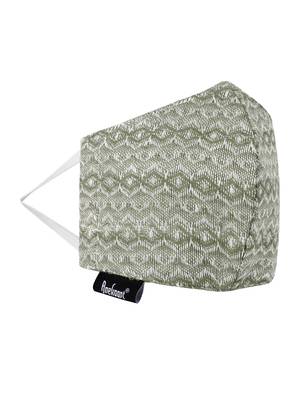3-Ply Reusable Green & White Viscose Fabric Fashion Mask 4