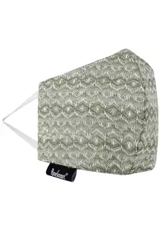 3-Ply Reusable Green & White Viscose Fabric Fashion Mask