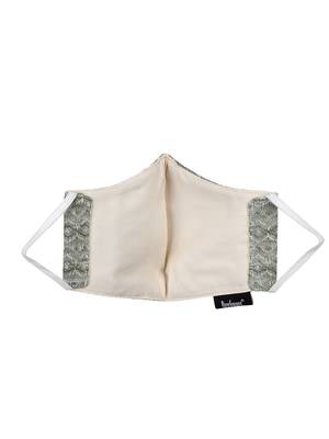 3-Ply Reusable Green & White Viscose Fabric Fashion Mask 5