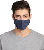 3-Ply Blue & White Cotton Printed Fabric Fashion Mask