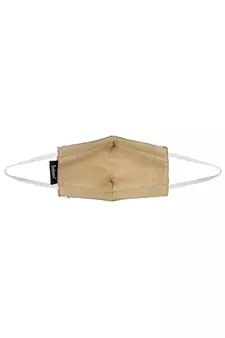 3-Ply Reusable Mustard & White Poly Silk Fabric Fashion Mask