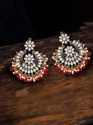 Maroon Brass Alloy   Earring 1