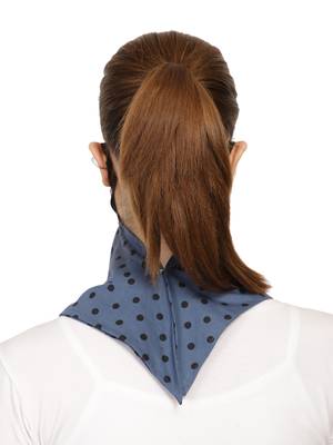 3-Ply Reusable Steel Blue & Black Polka Dot Cotton Scarf Style Fashion Mask 4