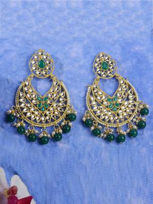 Green Brass Alloy   Earring 1