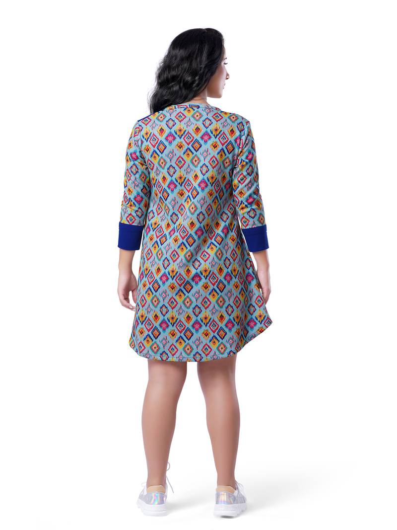 Trab Life Multi Colour Tshirt Skater Dress