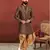 Men Brown Jacquard Silk Dhoti Kurta Set