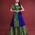 Royal Blue or Green Woven Banarasi Silk Wedding Lehenga with Blouse