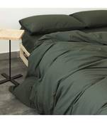 Forest Green color Cotton Duvet Cover, 3 Pcs Set  Cotton Bedding Duvet Cover with Coconut Button softened duvet