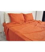 Burnt Orange 100% Cotton Duvet Cover / 3 Pcs Set Cotton Duvet Cover / Burnt Orange Comforter Cover