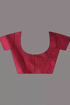 This is  Magenta Cotton handwoven saree with stripes  from Charukriti