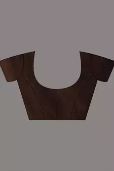 This is  Brown Cotton handwoven saree with stripes  from Charukriti