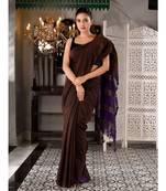 This is  Brown Cotton  handwoven saree with zari in pallu  from Charukriti