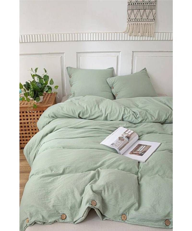 pastel green duvet