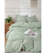 Sage Green Duvet Cover  Washed Cotton Duvet Cover With Matching Pillow Cases  Sage Green Bedding Set  Spring Bedding
