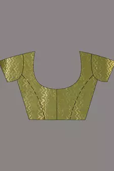 This is  Light Green Blended Silk textured handwoven saree  from Charukriti