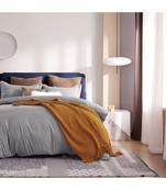 Light Gray 100% Pure Natural Soft Cotton Comforter Set Duvet Cover/Free 2 Pillow Cover