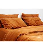 3 Pcs Cinnamon Tobacco washed Cotton Duvet Cover, Boho Bedding Cinnamon Bedding
