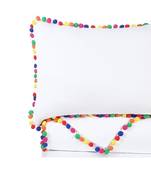 White Pom Pom Duvet Cover Bedding Quilt Cover Donna Cover UO Bedding Tassels Duvet Cover Solid Duvet Boho Bedding