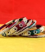 rajasthani lakh bangles muti coulor  stone size-2.4