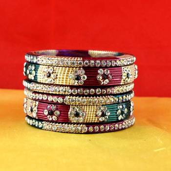 rajasthani lakh bangles muti coulor  stone size-2.4 2