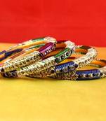 rajasthani lakh bangles muti coulor  stone size-2.4,2.6