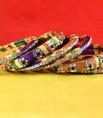 rajasthani lakh bangles muti coulor  stone size-2.6