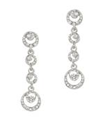Korean Silver Circles Bridal Drop Earrings