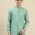 Sanwara Men Solid Jade Green Cotton Short Kurta