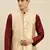 Sanwara Men's Beige Printed Art Silk Ethnic Bandi Jacket