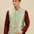 Sanwara Men's Kiwi Printed Art Silk Ethnic Bandi Jacket
